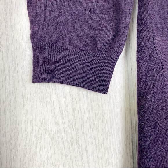 Theory | Wool Blend Maritza B. New Steady Drape Front Cardigan in Purple - Picture 9 of 13
